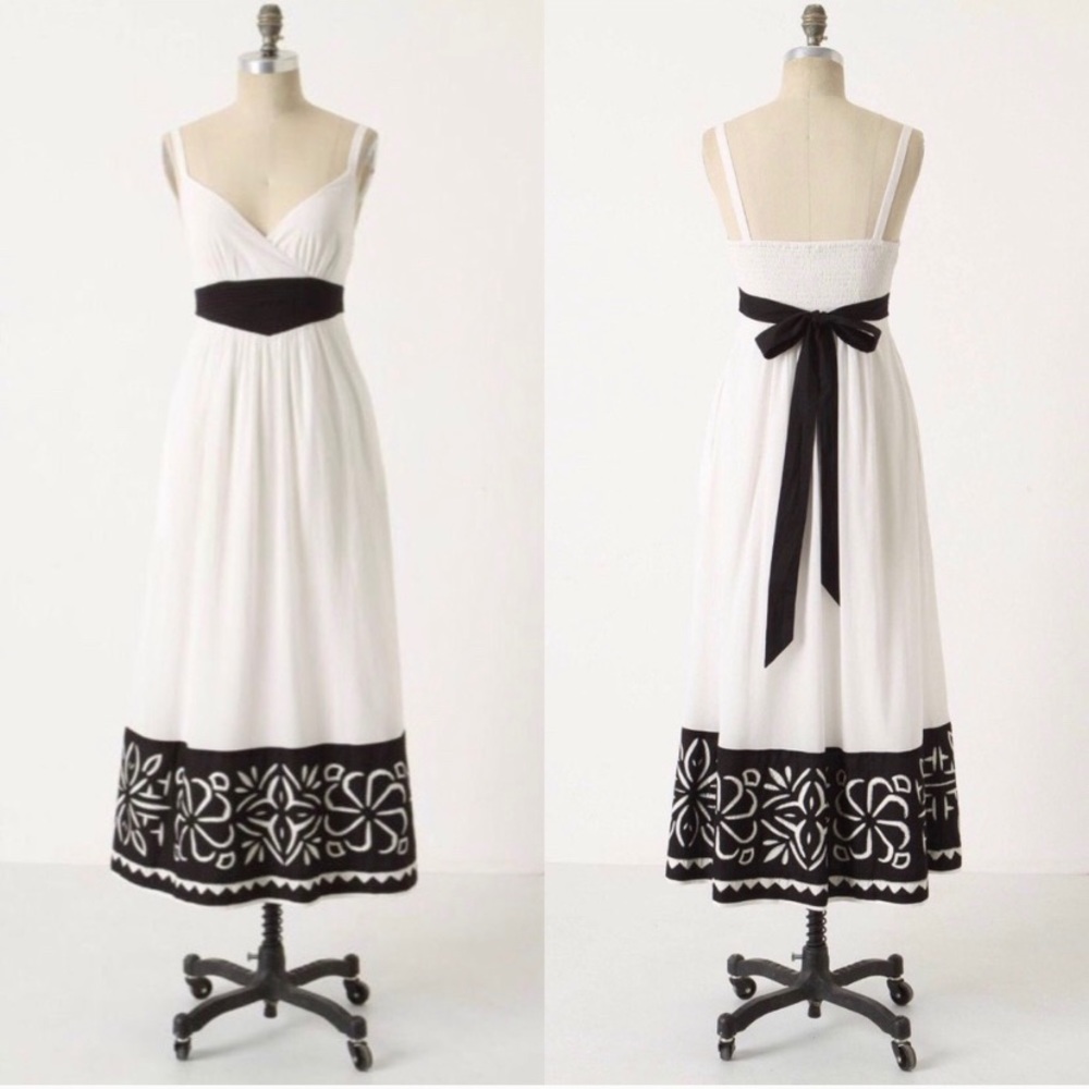 Anthropologie Floreat Paper Silhouette Dress